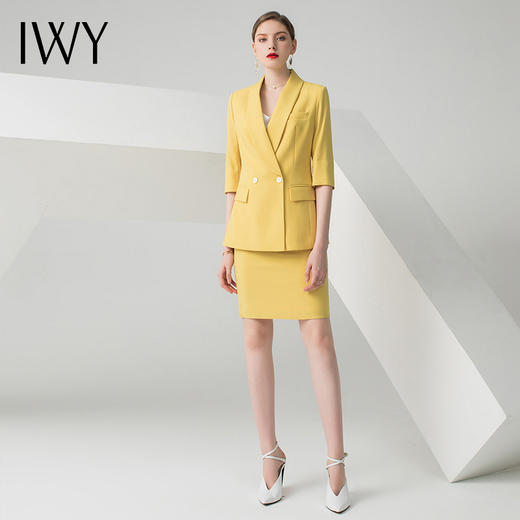 IWY/黄色五分袖半裙套装CS10226 商品图1