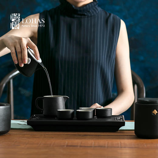 陆宝陶瓷功夫茶具云中锦书带茶盘茶组家用客厅中式茶具套装（仅1套，无货退款 商品图2