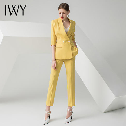 IWY/黄色五分袖西装长裤套装CP10226 商品图1