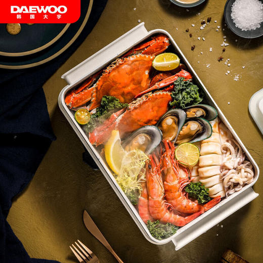 大宇(DAEWOO)多功能料理锅S11 烤肉机 火锅 电烤锅 烧烤炉 家用蒸煮 网红一体锅 商品图5