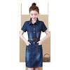 HT-852新款女装短袖牛仔连衣裙中裙韩版气质包臀裙ZXH 商品缩略图1