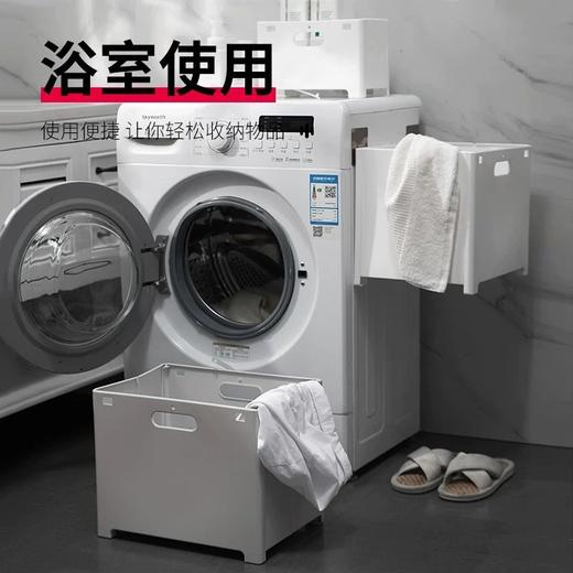 可折悬挂叠脏衣篮 免打孔装衣物浴室收纳筐 商品图2