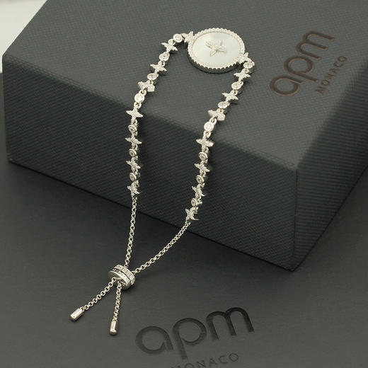APM Monaco/APM Monaco四叶草星星母贝手链女手串 S925银简约时尚首饰品 AB3582XNA 送闺蜜女友生日礼物潮 商品图4