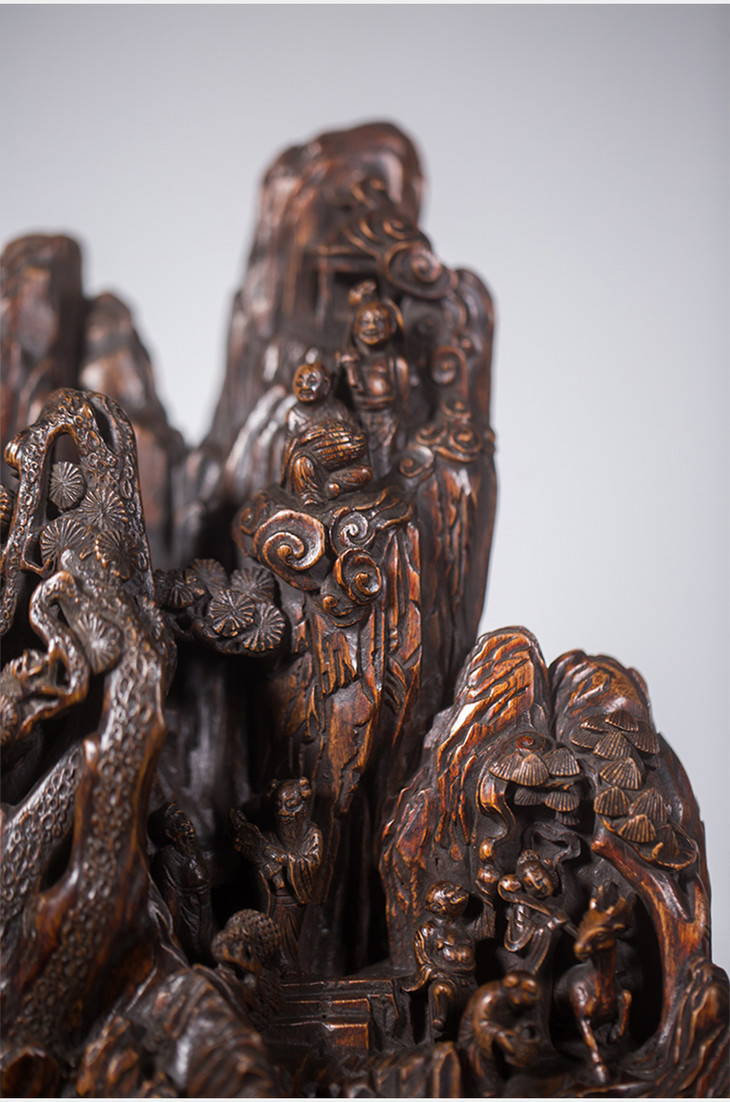 清代 沉香八仙人物山子摆件