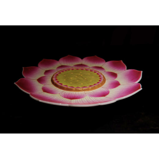 手绘珐琅彩莲花盘 商品图3