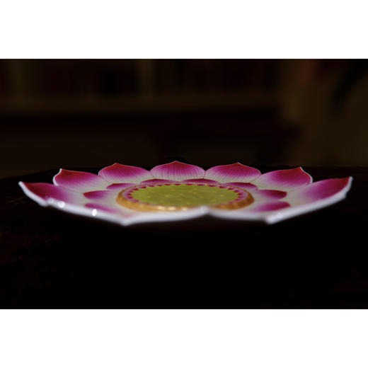 手绘珐琅彩莲花盘 商品图6