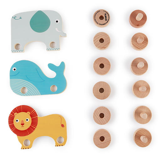 djeco宝宝拧螺丝螺母配对组合木质玩具拆装组装拆卸儿童男孩2-3岁 商品图3