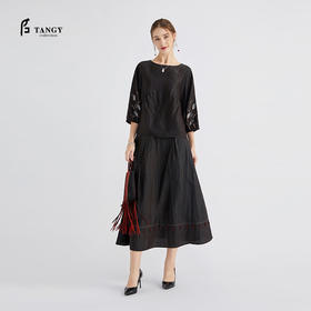 TANGY Collection/天意2020秋季新品茛绸绣花女士单上衣