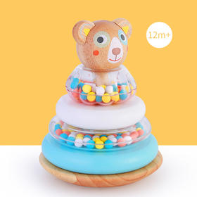 djeco小熊堆堆塔宝宝1叠叠乐2岁半婴幼儿叠叠高木制儿童益智玩具