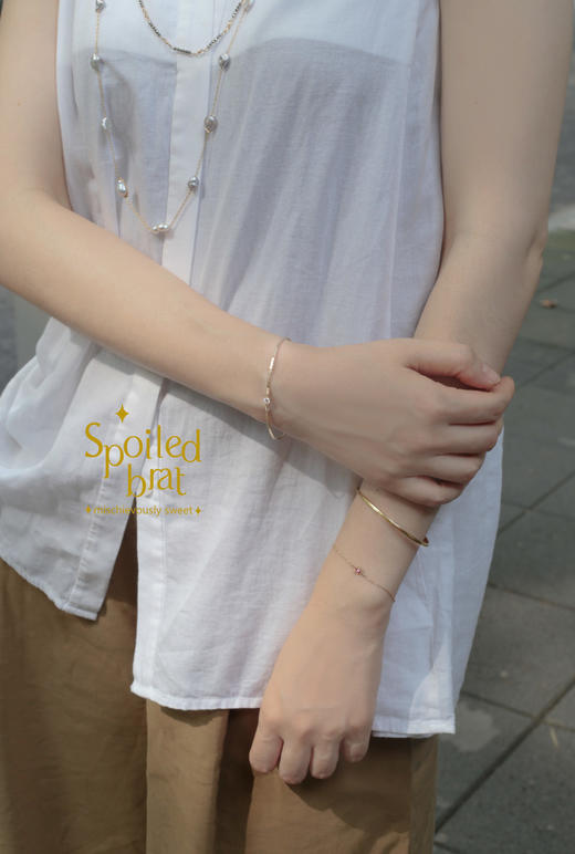 spoiledbrat jewelry敲面锆石手镯 商品图3