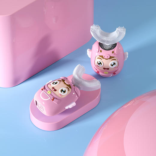 （超值）深爱儿童电动牙刷U型全自动宝宝学生声波充电式洁牙器u形刷牙神器 商品图3