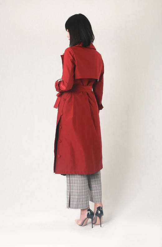 侧开叉撞色小心机风衣（附腰带） 商品图4