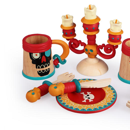 djeco过家家厨房派对女孩仿真厨具儿童下午茶套装木质2-3岁玩具 商品图2