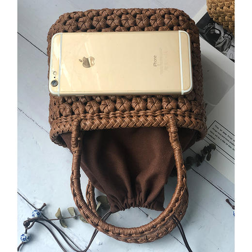 【手工客x云心】经典 六角花结纸藤包 束口袋形式(课程需单独购买)