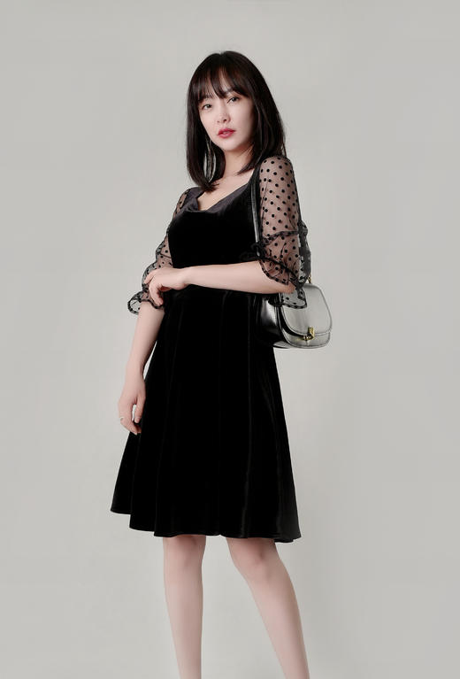 网纱拼接小礼服裙 商品图2