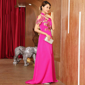 DLQ-A2593演出走秀名媛气质宴会主持人礼服裙中长款