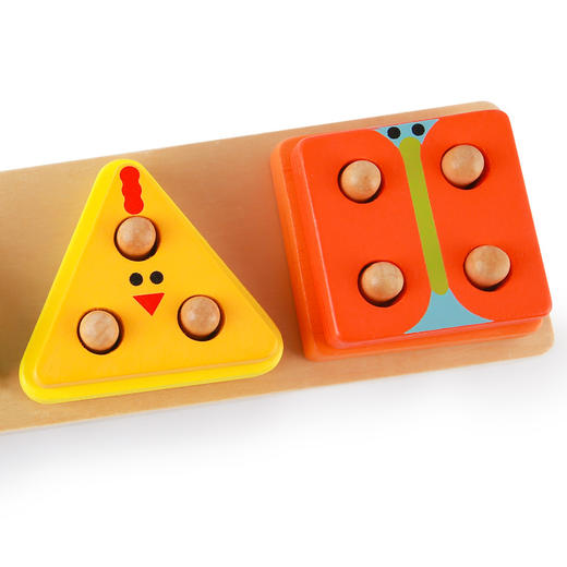 djeco宝宝几何形状配对积木1-2岁蒙氏早教手抓板嵌板套柱拼图玩具 商品图2