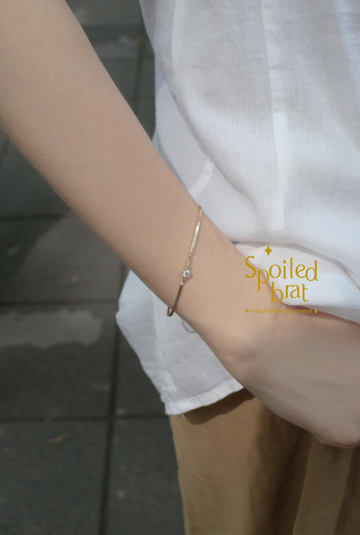 spoiledbrat jewelry敲面锆石手镯 商品图1