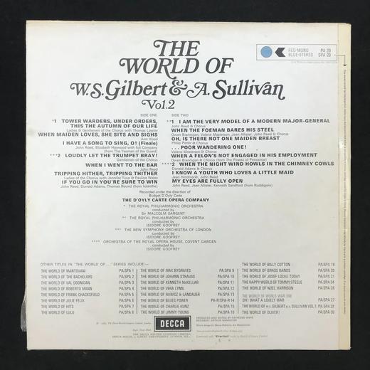 LP黑胶唱片 《吉尔伯特与沙利文合作作品》第二辑 皇家歌剧院管弦乐队 伊西多尔·戈弗雷指挥 商品图1
