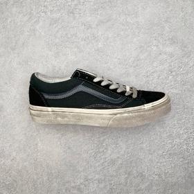 Vans Vault OG style 36 经典复古情侣低帮硫化帆布休闲运动板鞋 短头武士黑白做旧 正确原装窄楦版本，精准收腰起翘牛津大底❗工艺：硫化1:1