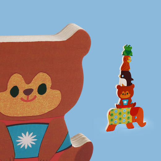 djeco动物配对木质手抓板嵌板立体拼图幼儿1-2岁早教益智儿童玩具 商品图1