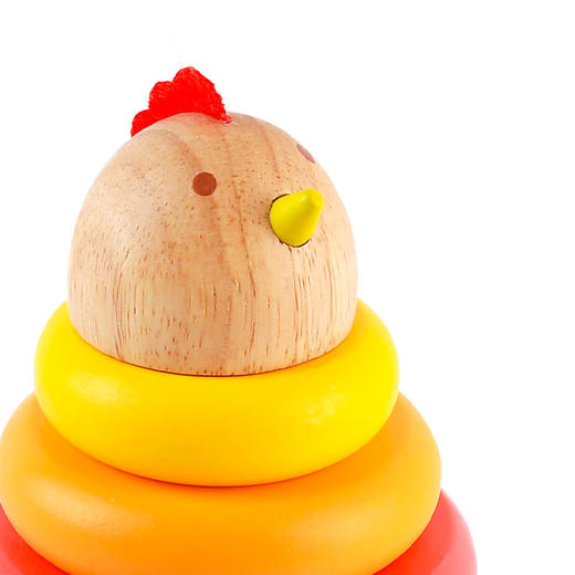 Djeco小鸡叠叠乐堆堆塔儿童益智套圈圈积木玩具木制婴儿宝宝1岁 商品图2