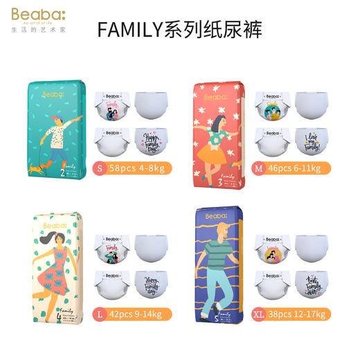 （超值）BEABA碧芭宝贝family家庭婴儿纸尿裤宝宝尿不湿超薄干爽 商品图1