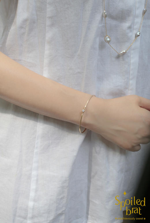 spoiledbrat jewelry敲面锆石手镯 商品图2