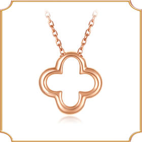 Au750经典款镂空四叶草套链