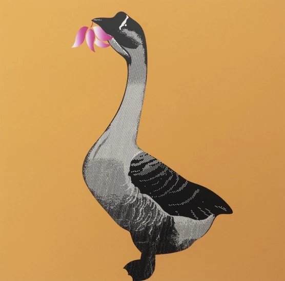 李山2012年丝网版画签名版