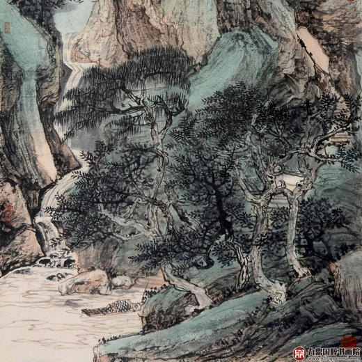 李星赋《高山流水》68*138cm 山水竖幅作品 玄关/办公室挂画 商品图3