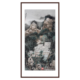 李星赋《避暑庄园》68*138cm 山水竖幅作品 玄关/办公室挂画