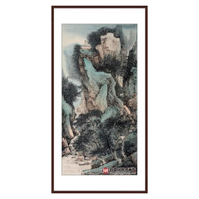 李星赋《高山流水》68*138cm 山水竖幅作品 玄关/办公室挂画