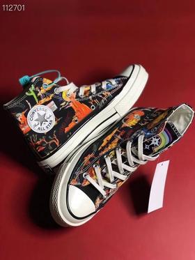 Converse Twisted ResortCONVERSE匡威官方 Chuck 70潮流印花高帮外星人坠落科幻涂鸦款男女板鞋167761C Size：35--44