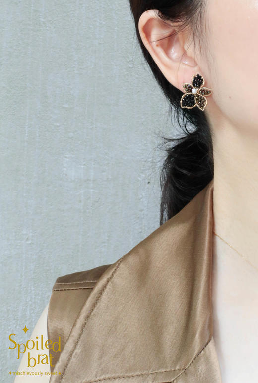 spoiledbrat jewelry生如夏花珍珠尖晶石耳钉 商品图3