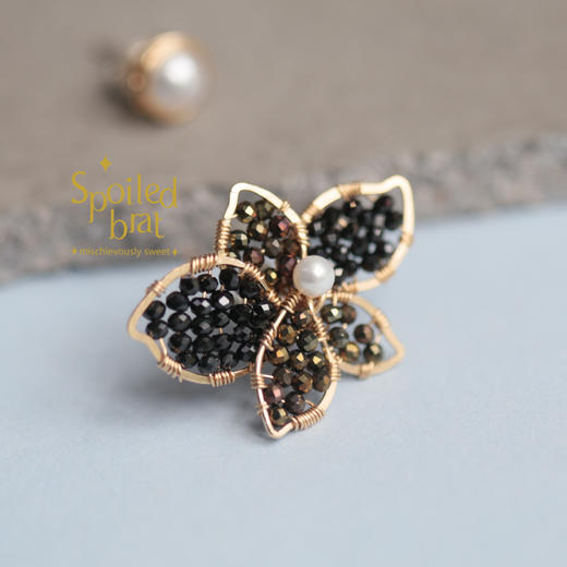 spoiledbrat jewelry生如夏花珍珠尖晶石耳钉 商品图1