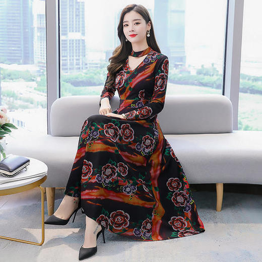 DJ-NS9880复古修身显瘦加厚针织连衣裙 商品图2