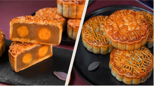 万家灯火     双黄白莲蓉  金腿五仁  陈皮豆沙  松露培根   小罐大红袍  德化青瓷祥云盘 商品图1