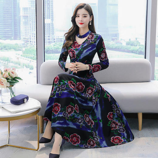 DJ-NS9880复古修身显瘦加厚针织连衣裙 商品图1