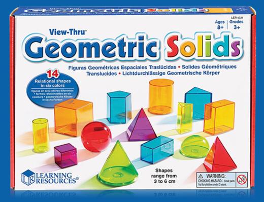 美国learning resources透光积木透明立体几何积木小学生数学教具 商品图2