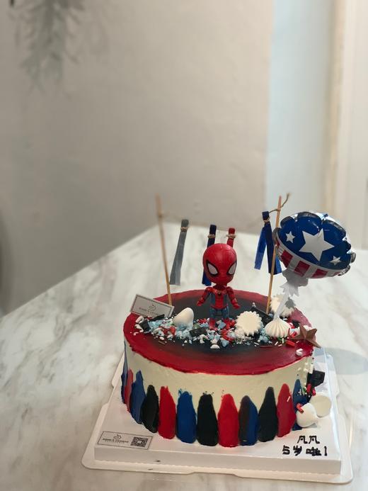 复联漫威蜘蛛侠宝宝生日摆件生日奶油蛋糕 商品图0