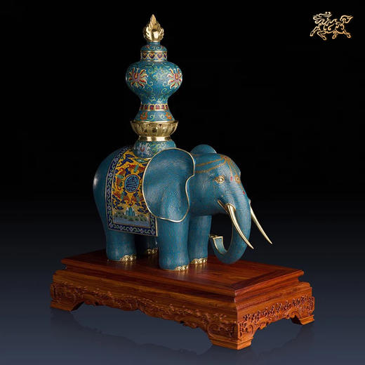 预售90天  铜师傅 全铜摆件 《鎏金珐琅太平有象》家居饰品 铜工艺品 商品图1