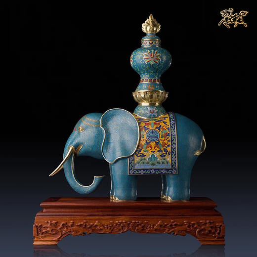 预售90天  铜师傅 全铜摆件 《鎏金珐琅太平有象》家居饰品 铜工艺品 商品图2