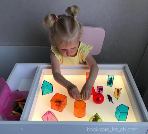 美国learning resources透光积木透明立体几何积木小学生数学教具 商品图0