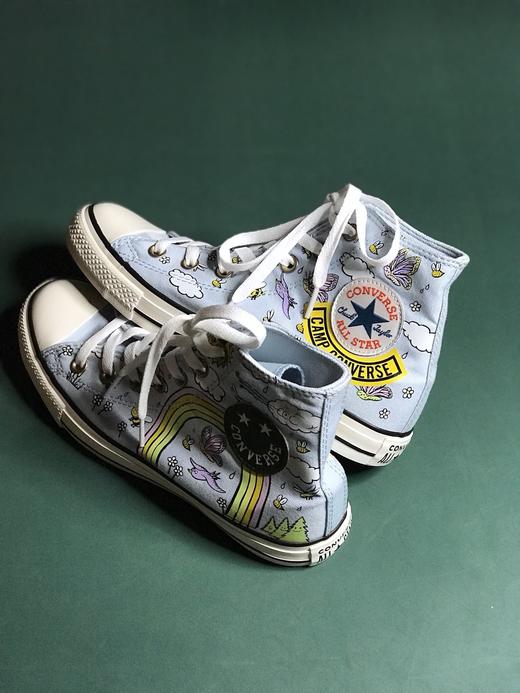 CONVERSE匡威官方 Chuck Taylor All Star 高帮帆布 独角兽小马宝莉印花 商品图1