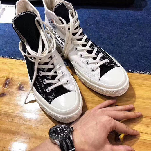 Virgil Abloh限量 OFF White x Converse Chuck 1970S 经典帆布高帮板鞋“OW黑白阴阳 商品图4