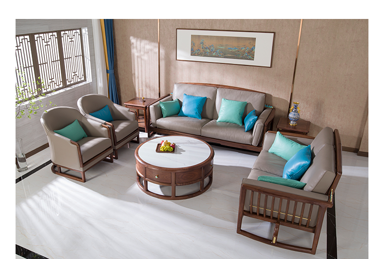 铜木主义 千里江山艺术家具(黑胡桃版)客厅家具 沙发 花架 - 铜师傅