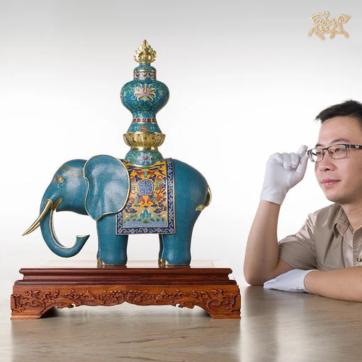 预售90天  铜师傅 全铜摆件 《鎏金珐琅太平有象》家居饰品 铜工艺品 商品图3