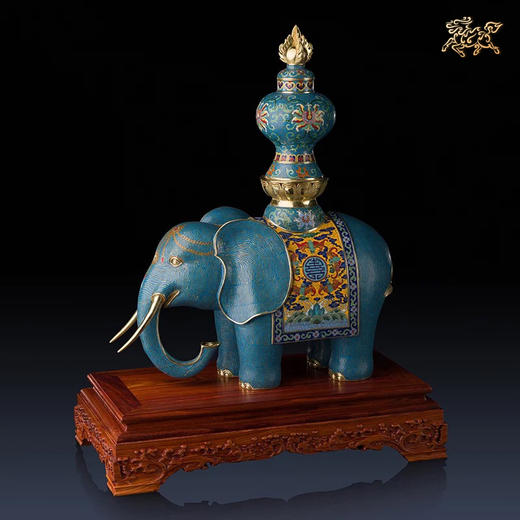 预售90天  铜师傅 全铜摆件 《鎏金珐琅太平有象》家居饰品 铜工艺品 商品图0