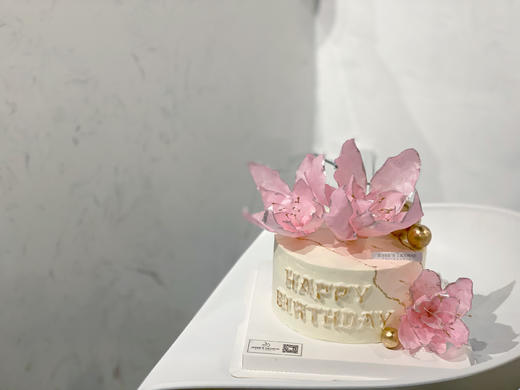 纯手工糖花简约女士生日奶油蛋糕 商品图0